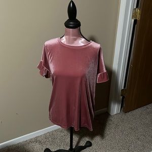 rose pink velvet shirt
